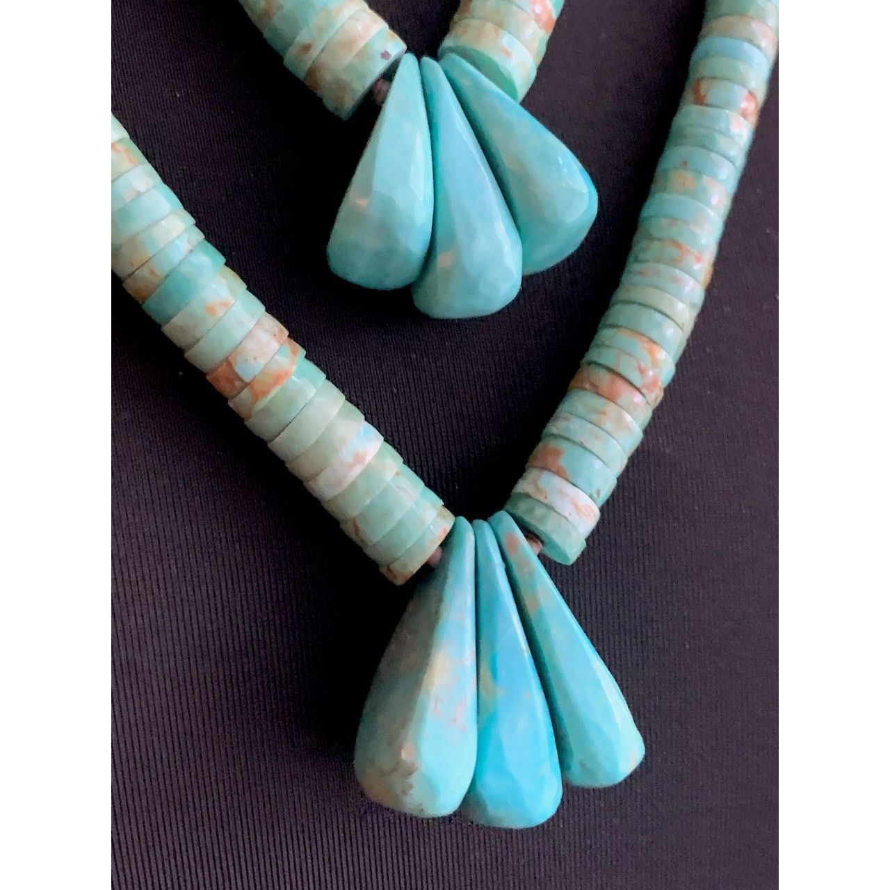 Vintage Native American Turquoise Kewa Santo Domingo Heishi Necklace Size ONE SIZE - 4 Thumbnail