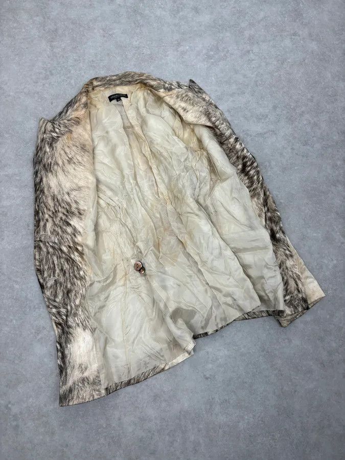 Roberto Cavalli AW1999 Roberto Cavalli Wolf Fur Effect Beige Blazer Jacket Size M / US 6-8 / IT 42-44 - 7 Thumbnail