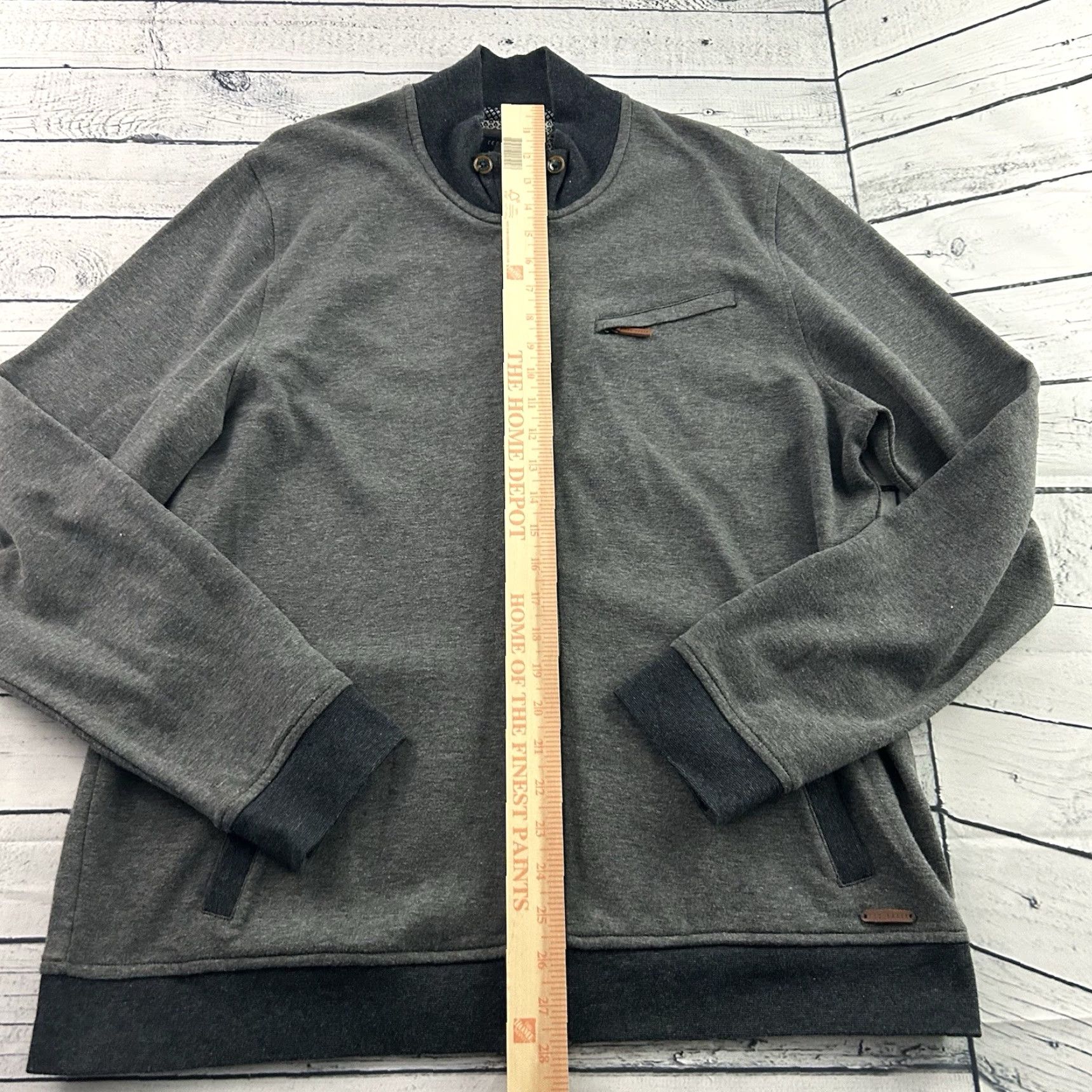 Ted Baker TED BAKER Full Zip Jacket Men XL Gray - Jacket, Full Zip, Gray, Ted Baker, Men, XL, Full Zip, Jacket Size US XL / EU 56 / 4 - 3 Thumbnail