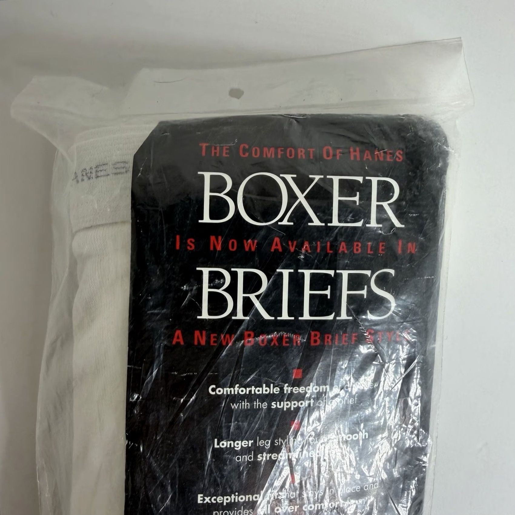 Hanes VINTAGE Hanes Men Boxer Briefs Underwear 2 Pack L White Cotton Large MensREAD Size 42R - 4 Thumbnail
