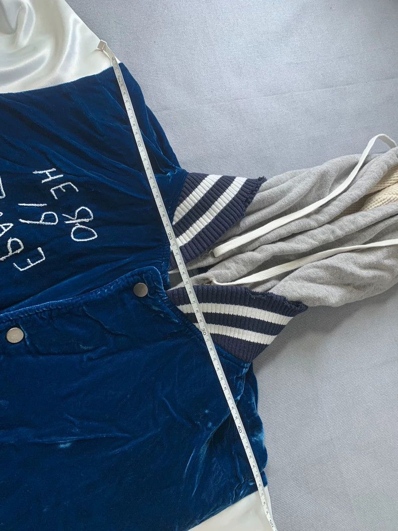 Greg Lauren Greg Laurent Blue Velvet Silk Breakdown Patchwork Baseball Size US M / EU 48-50 / 2 - 6 Thumbnail