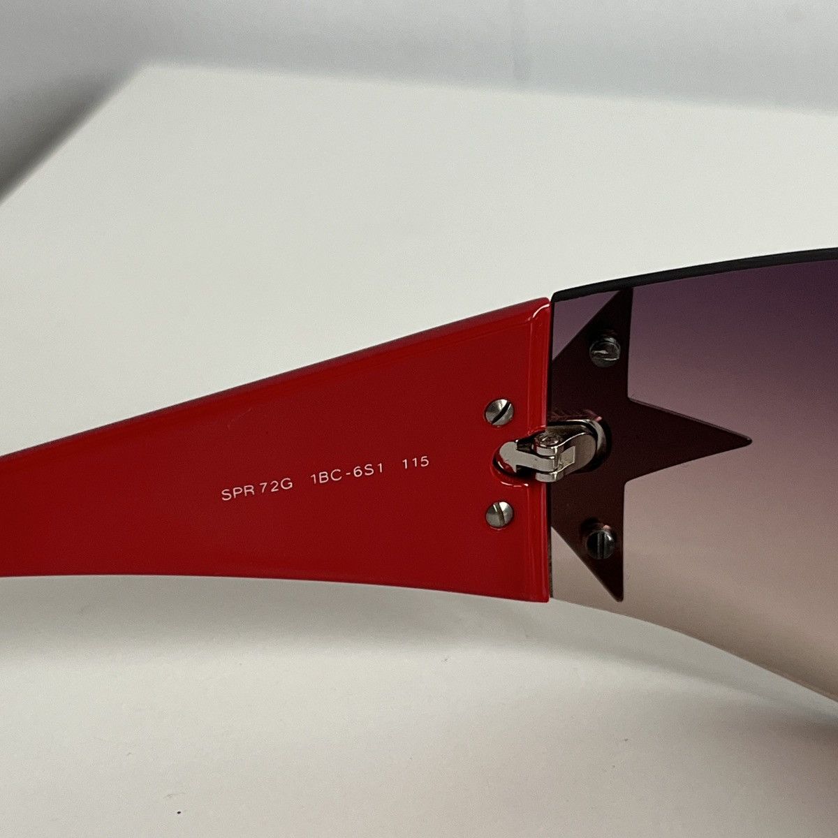 Prada FREE SHIP! 2000s Prada Chrome Star Red Sunglasses Size ONE SIZE - 9 Thumbnail