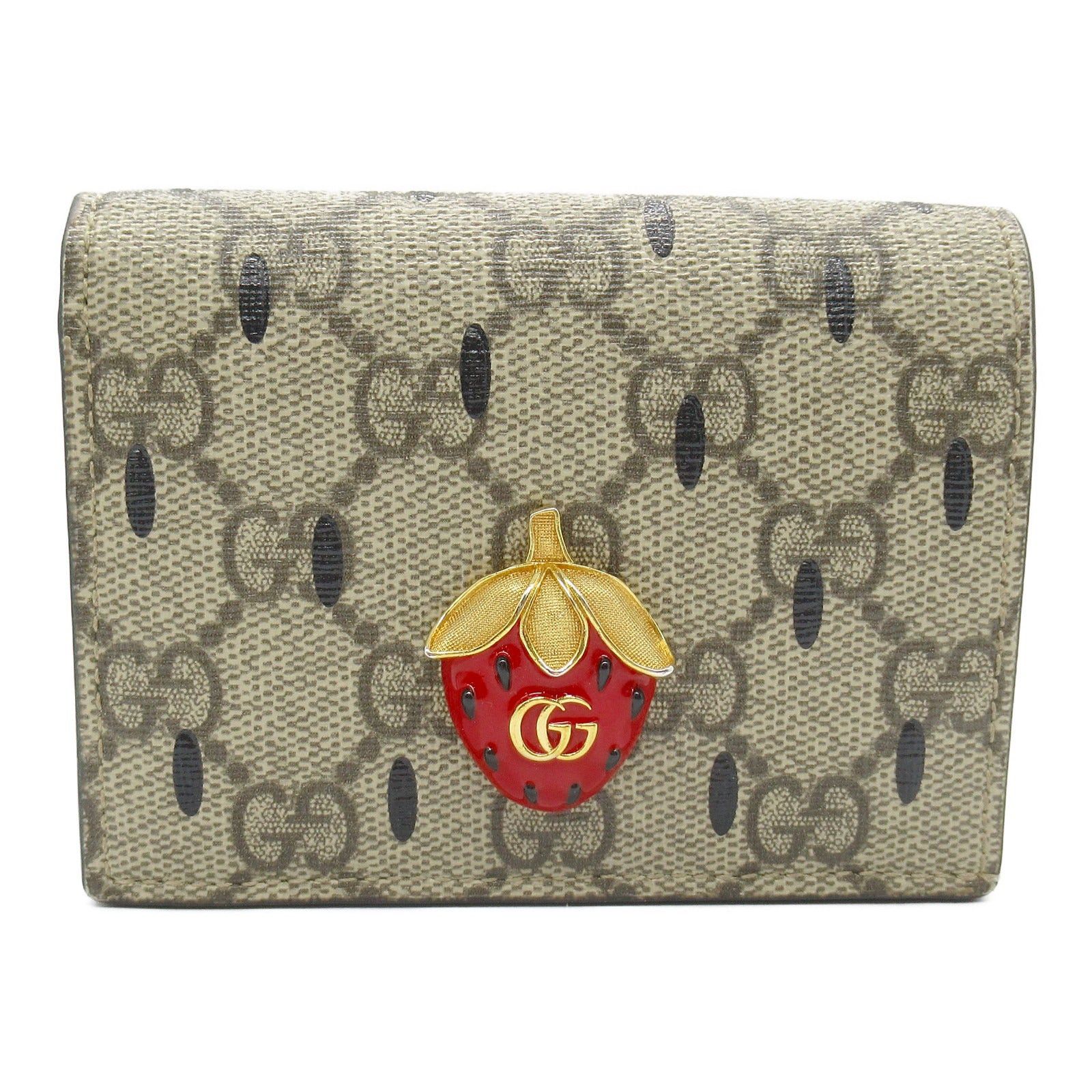 Gucci Gucci Double G Bi-Fold Wallet Coated Canvas Leather Beige Size ONE SIZE - 1 Thumbnail