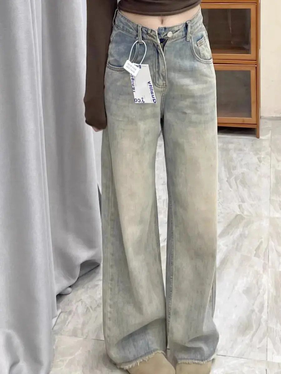 Japanese Brand Retro loose washed wide leg jeans Size US 32 / EU 48 - 1 Thumbnail