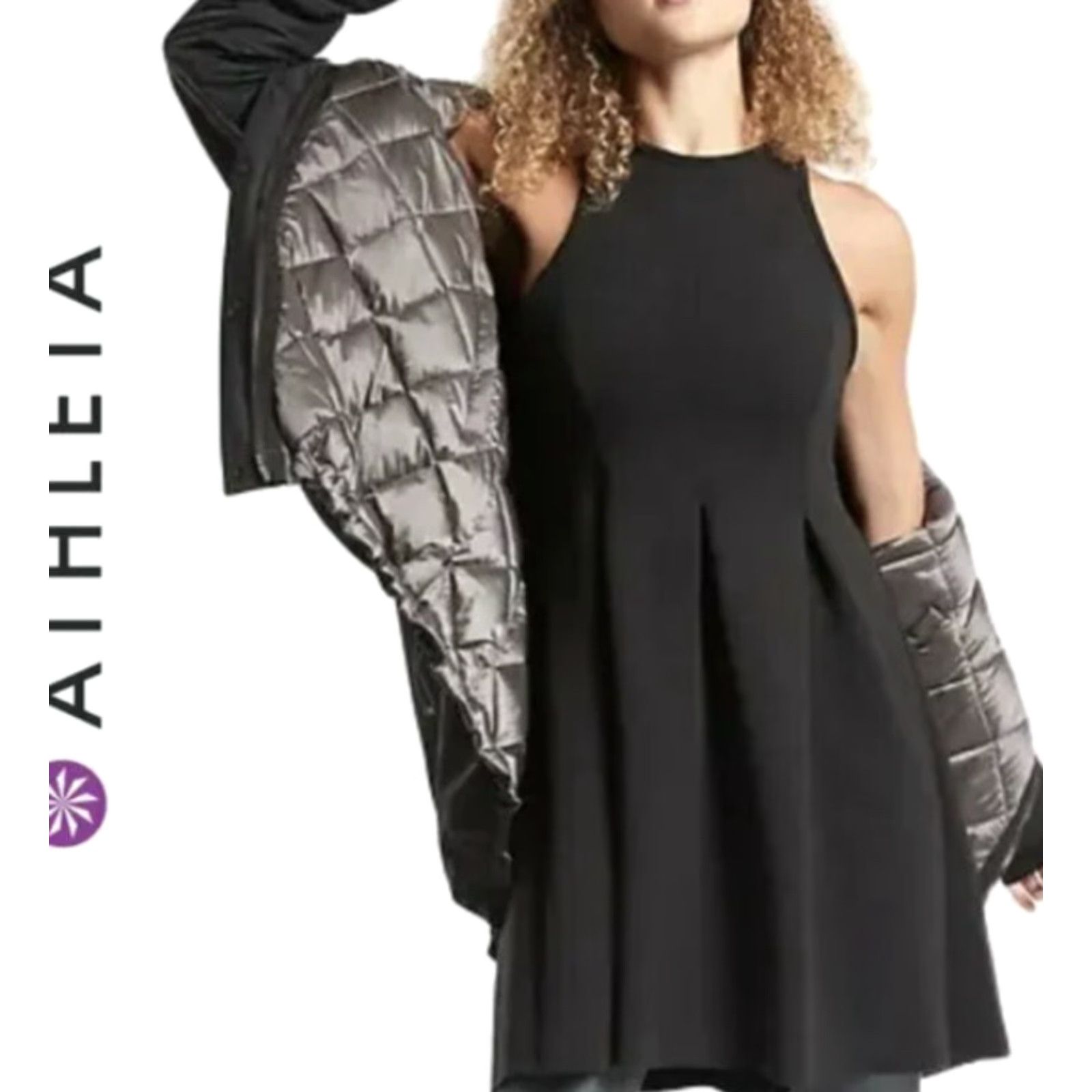 Athleta Athleta Dress En Route Scuba Black Midi Sleeveless NWT Medium Women Size M / US 6-8 / IT 42-44 - 2 Thumbnail