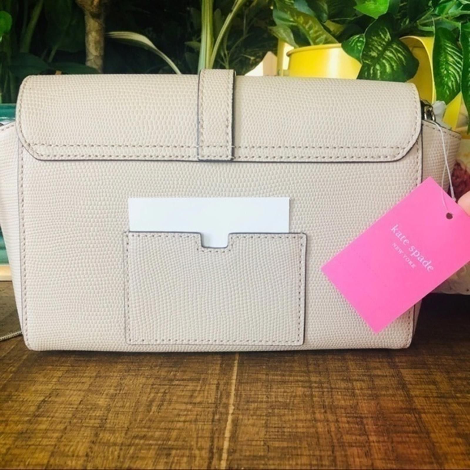 Designer Kate Spade Beige Leather Shoulder Bag In Alligator Print NWT Size ONE SIZE - 3 Thumbnail