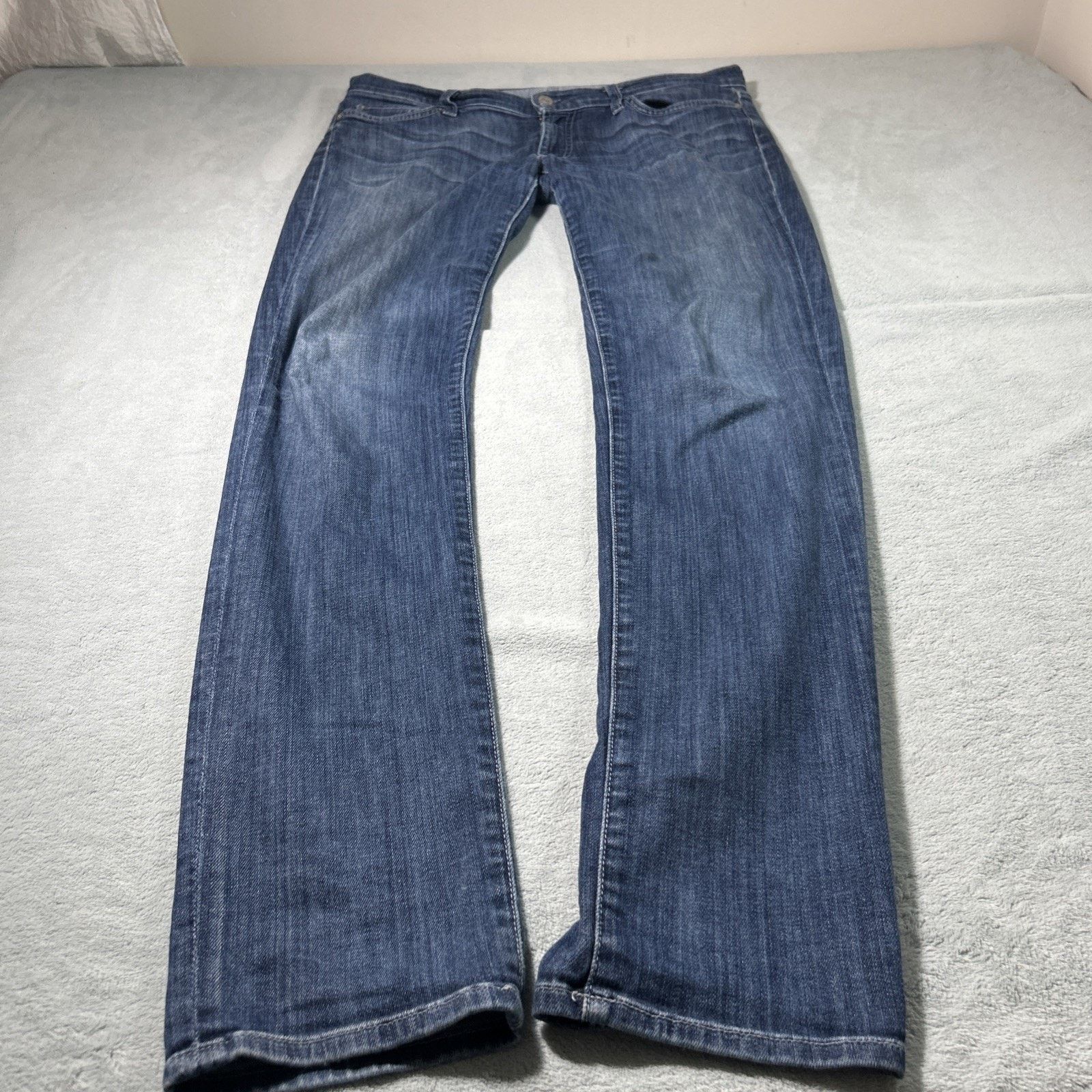 7 For All Mankind 7 For All Mankind Straight Jeans 35x33 Rhinestone Skinny Size 35" - 12 Thumbnail