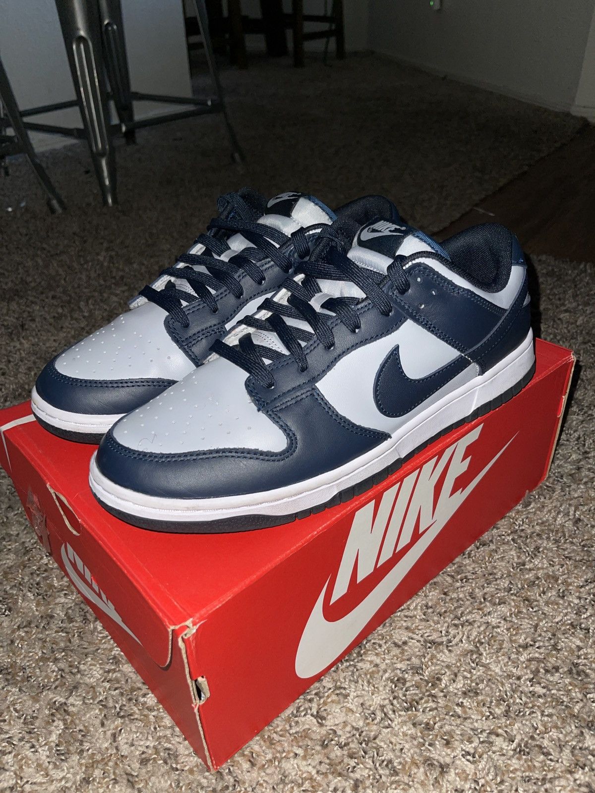 image of Nike Dunk Low Georgetown Shoes in Navy, Men's (Size 10)