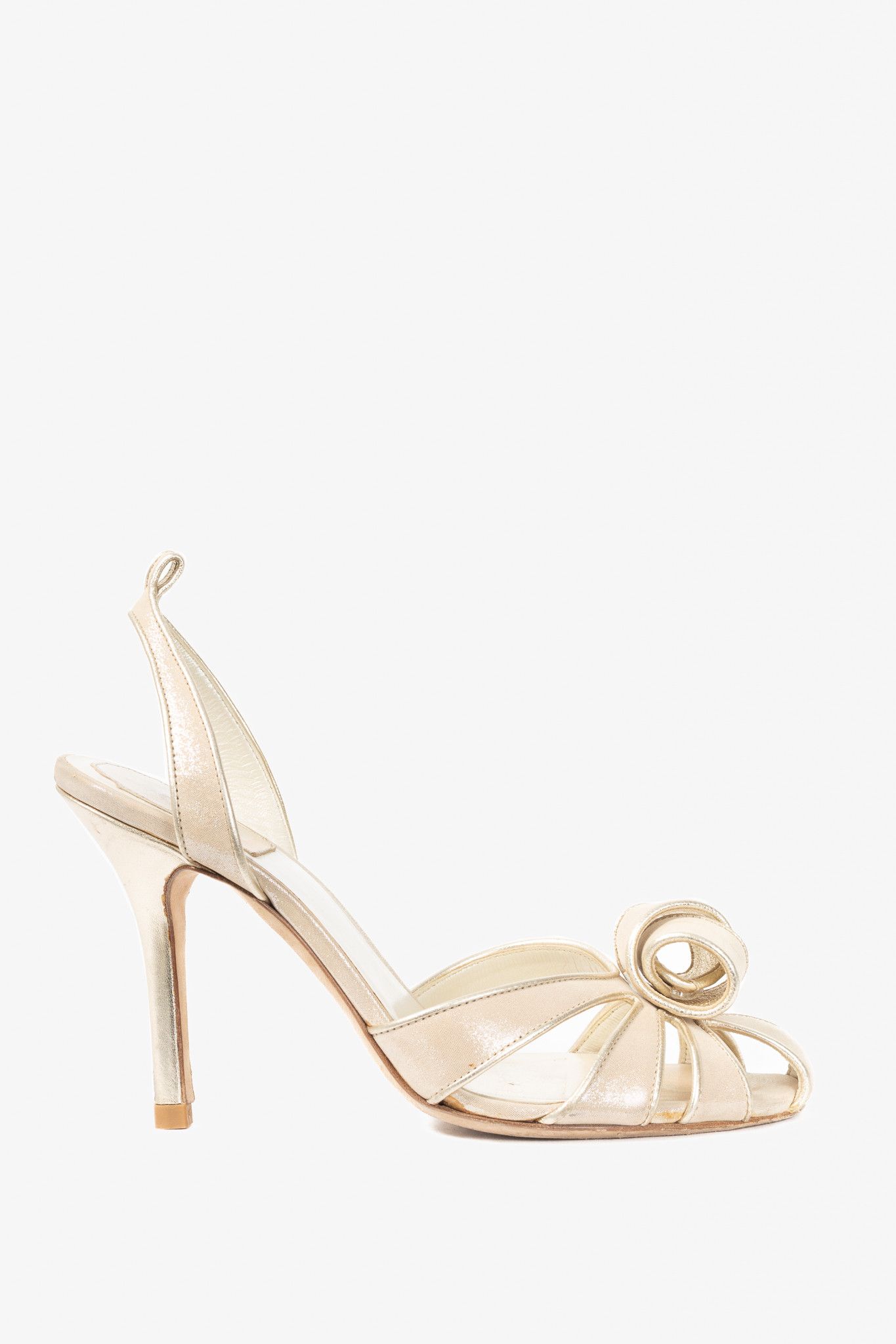 Dior Christian Dior Karma Metallic Nude Suede Heels Size US 6 / IT 36 - 1 Thumbnail