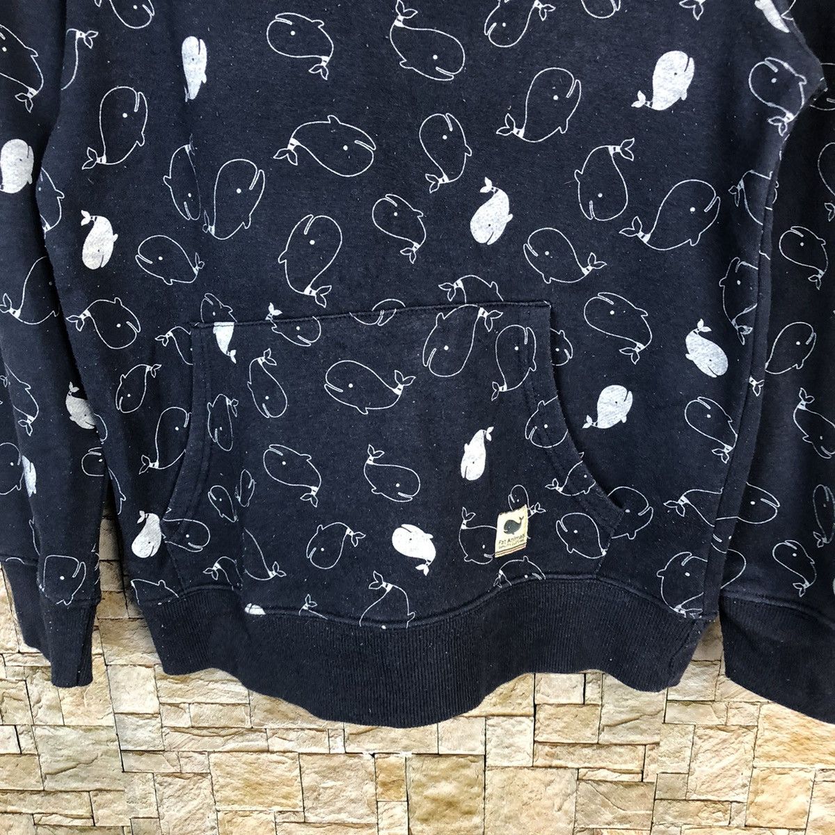 Japanese Brand Fat Animals wheel fullprint Dark Blue Hoodie #A474 Size US S / EU 44-46 / 1 - 6 Thumbnail