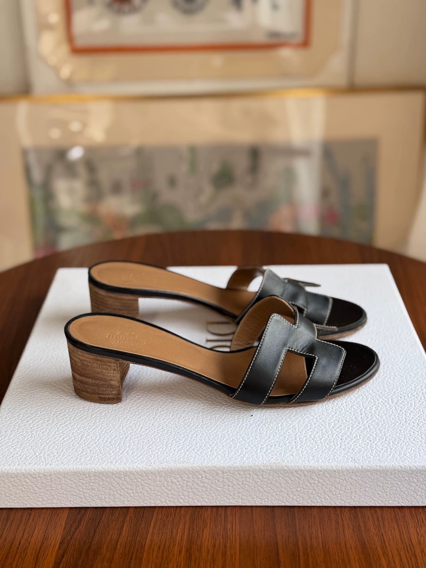 Hermes Hermès 96 New H Black Heels Slippers 38 Size US 7 / IT 37 - 3 Thumbnail