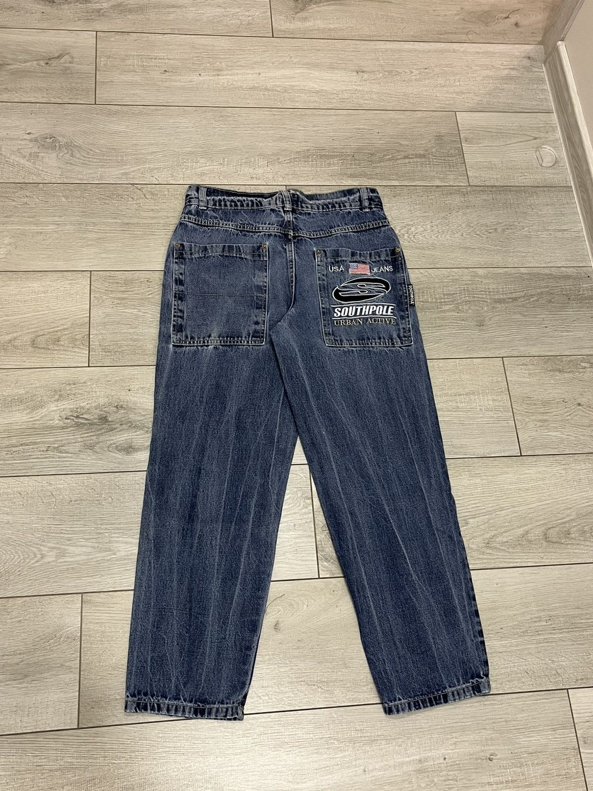 Southpole Crazy Vintage Y2K Blue Southpole Jeans Embroidered Baggy USA Size US 31 - 1 Thumbnail