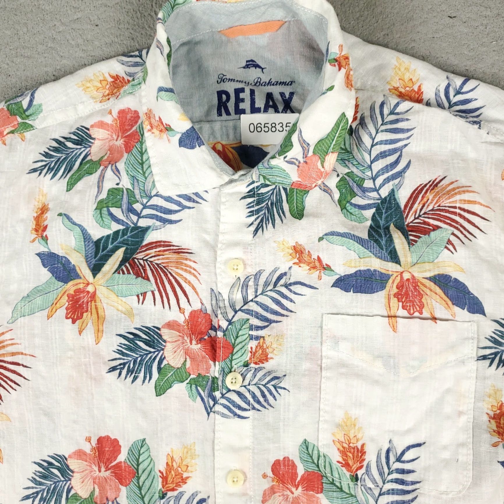 Tommy Bahama Tommy Bahama Shirt Mens XL White Floral Linen Cotton Button Up Long Sleeve Size US XL / EU 56 / 4 - 2 Thumbnail