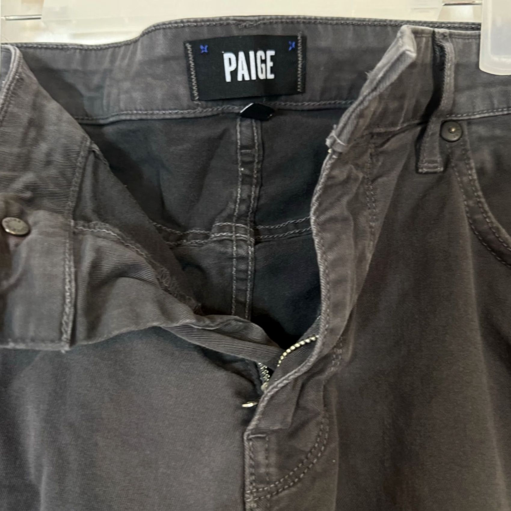 Paige Paige Jeans Mens 33 Grey Slim Straight Denim 5-Pocket Mid-Rise Stretch Casual Date Night Weekend M99 Size US 33 - 5 Thumbnail