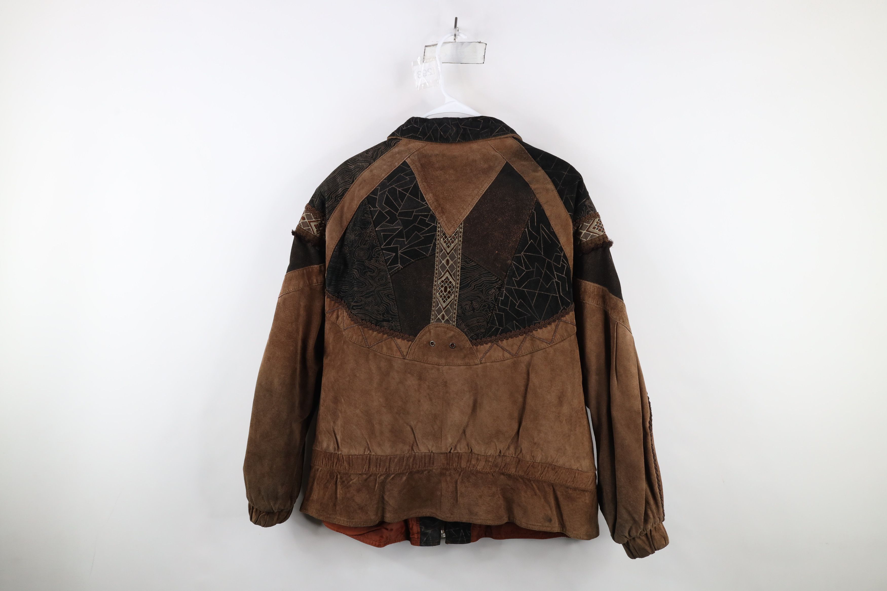 Vintage Vintage 90s Streetwear Suede Leather Patchwork Jacket Size M / US 6-8 / IT 42-44 - 12 Thumbnail
