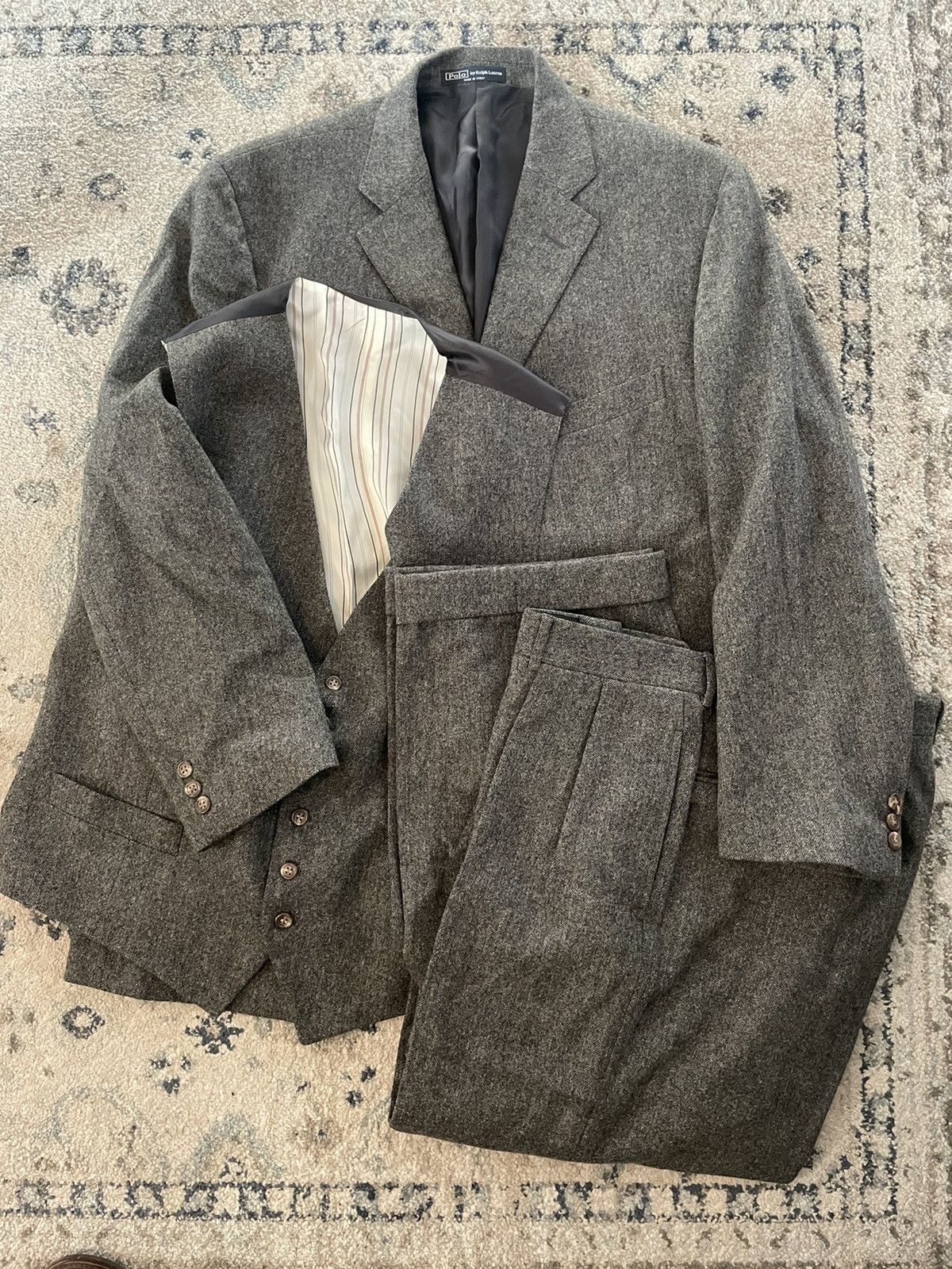 Polo Ralph Lauren × Vintage 3-Button Wool-Cashmere Herringbone 