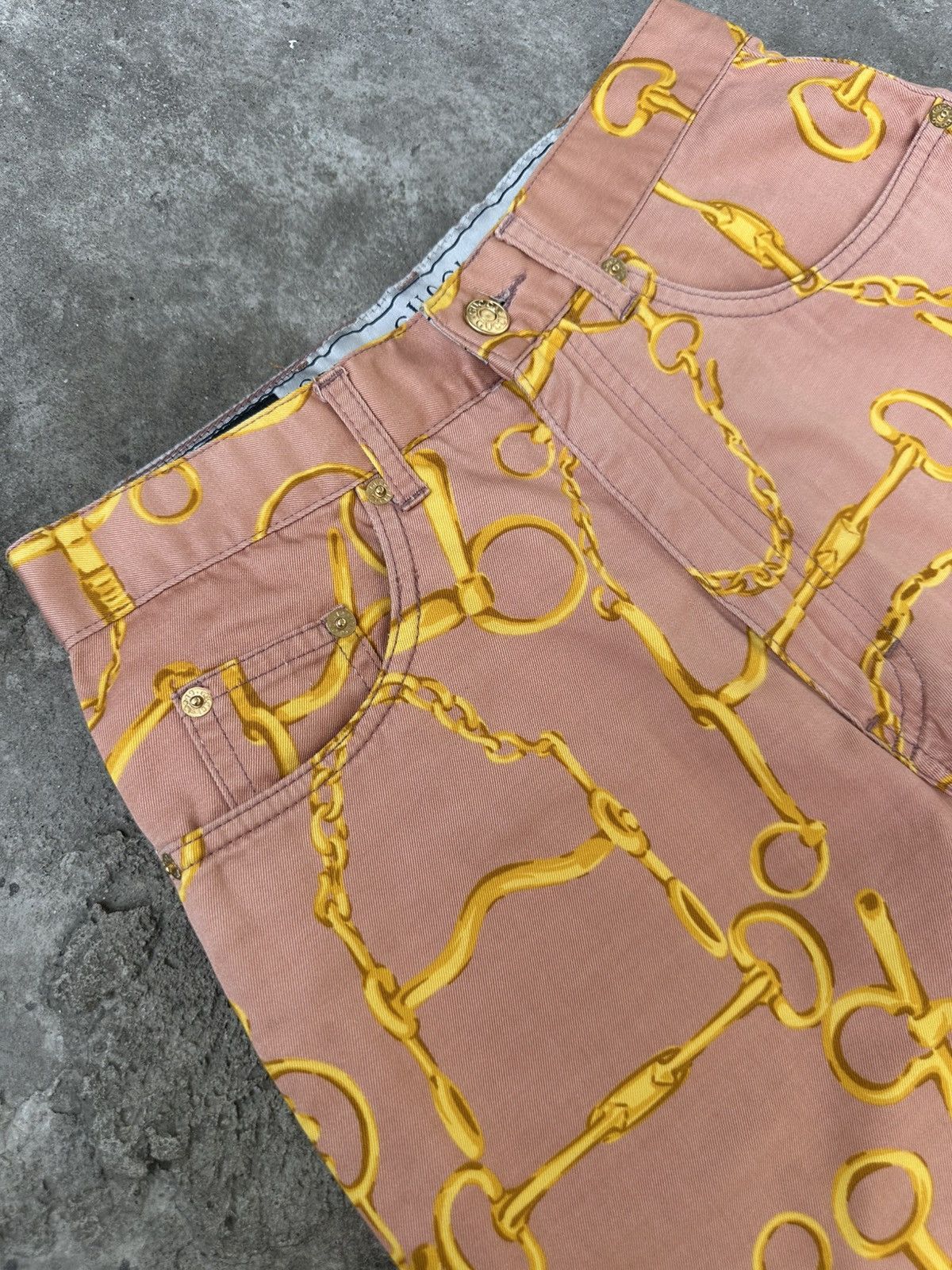 Gucci × Tom Ford Gucci - Tomford 1990 Horse Bit Logo High Waisted Coral Jeans Size 27" / US 4 / IT 40 - 5 Thumbnail
