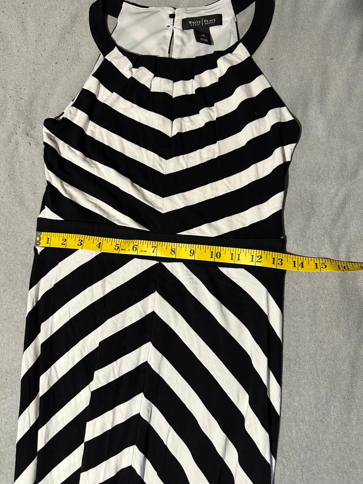 Designer Chic Black & White Striped Maxi Dress Size ONE SIZE - 10 Thumbnail