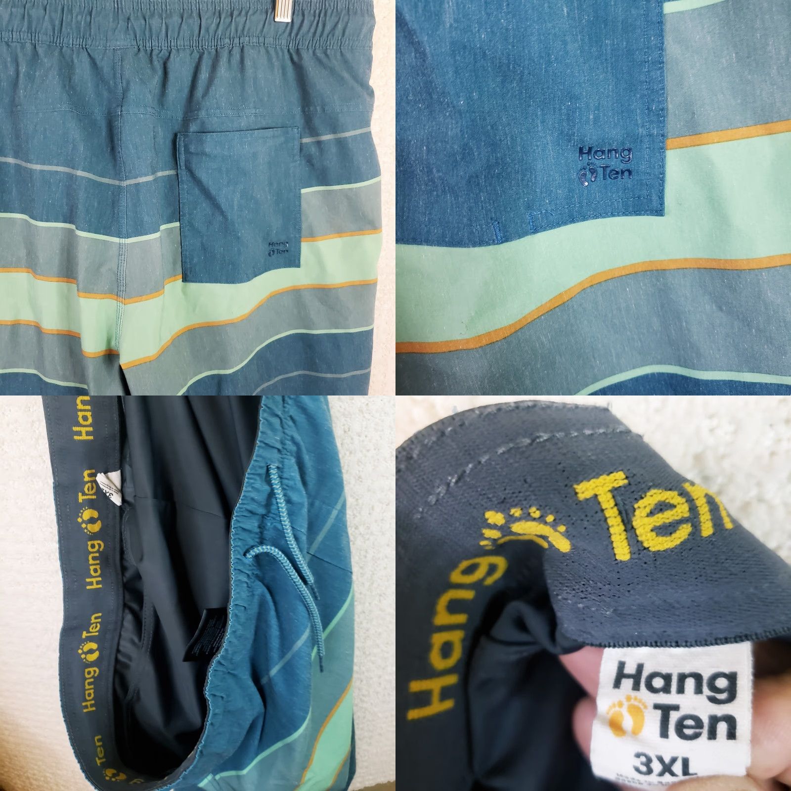 Hang Ten VINTAGE Hang Ten Striped Swim Trunks? Size US 39 - 9 Thumbnail