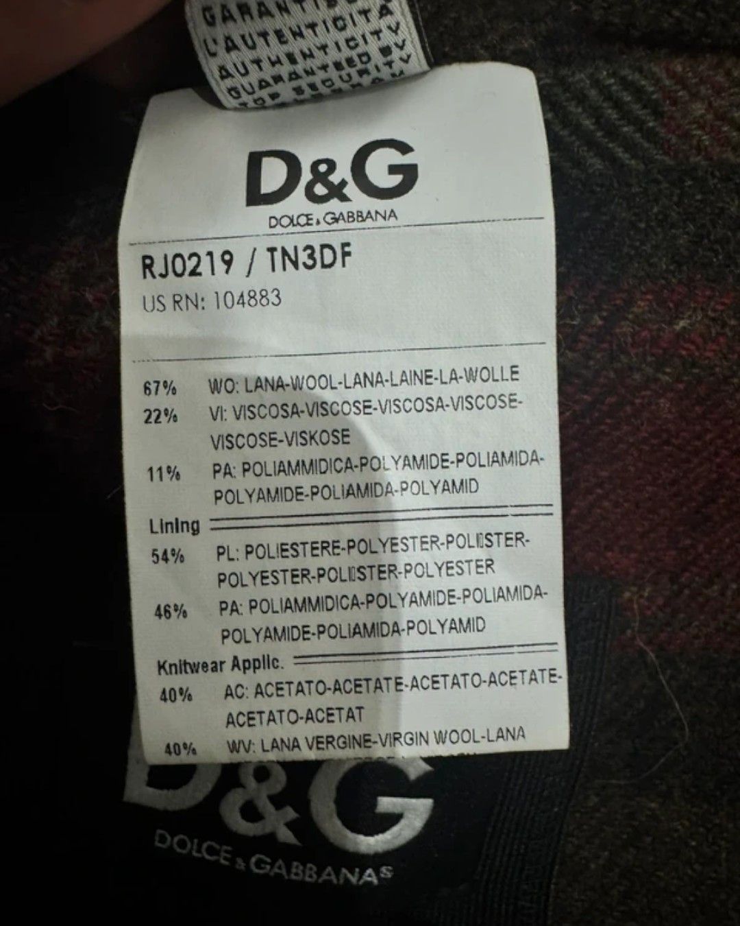 Dolce & Gabbana PRINCE OF WHALES WOOL JACKET Size US M / EU 48-50 / 2 - 7 Thumbnail