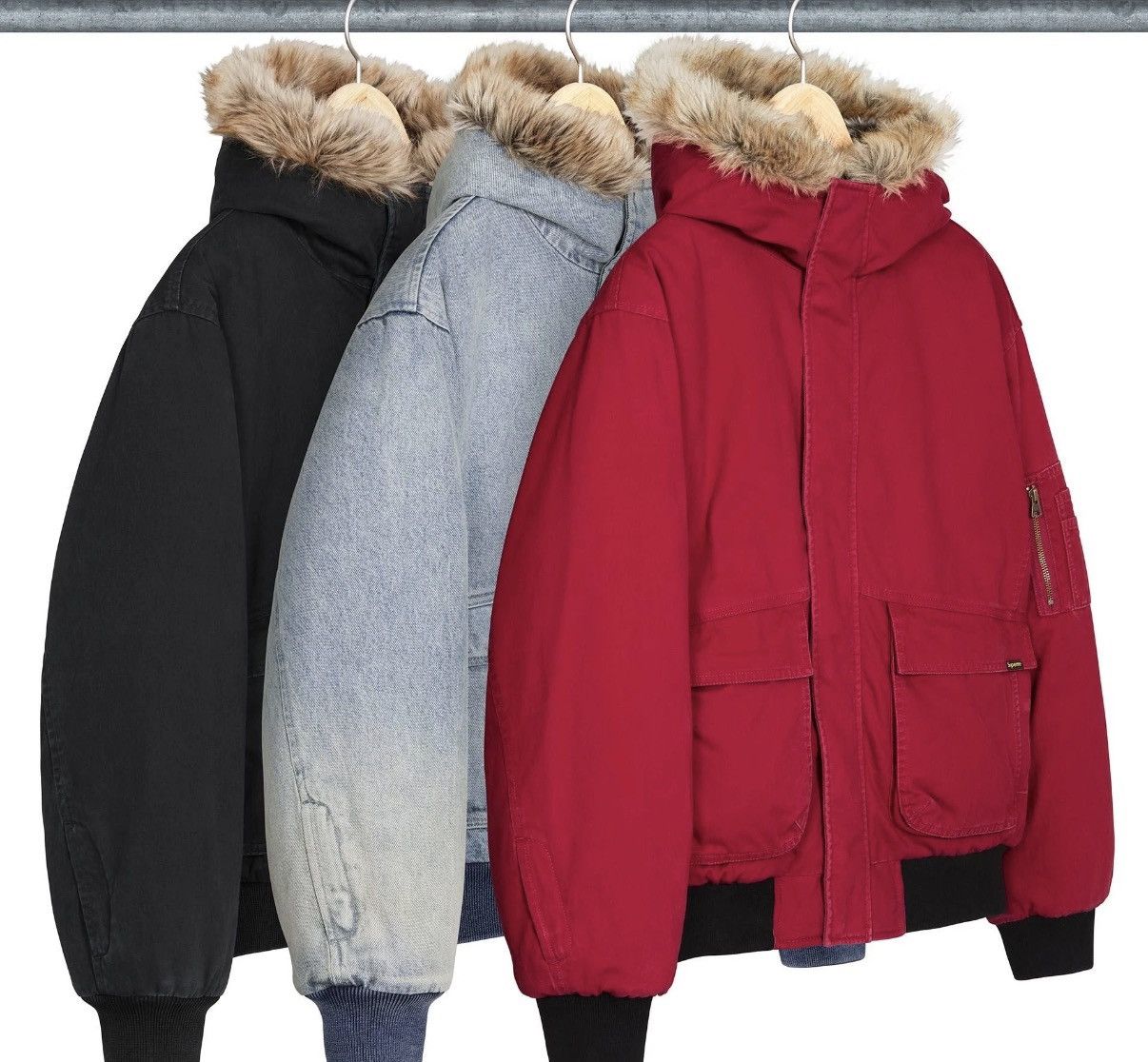 Supreme Supreme Reversible Faux Fur Hooded Work Jacket (Blue) (M) Size ONE SIZE - 2 Thumbnail