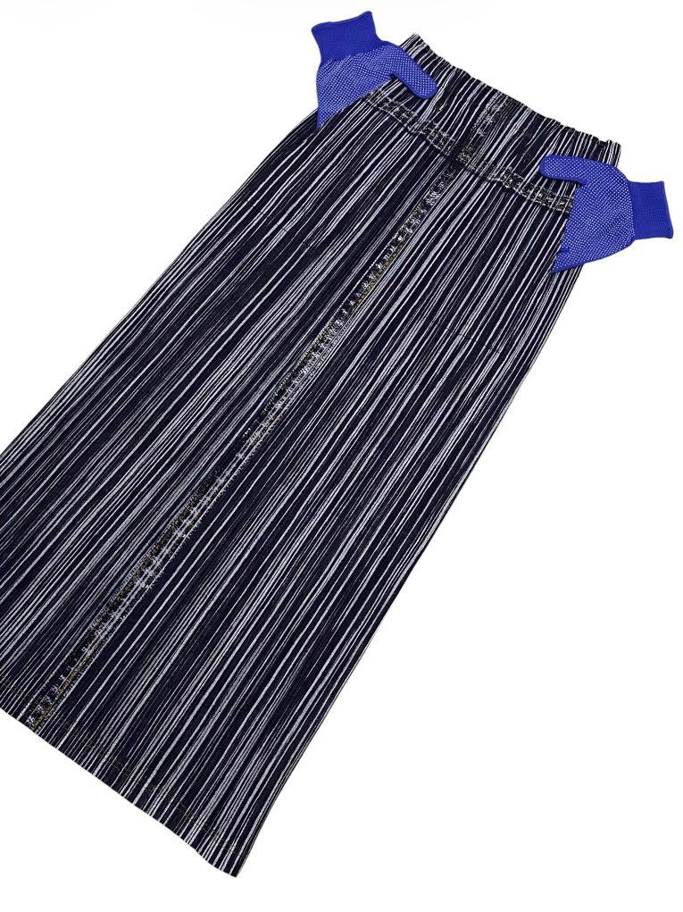 Pleats Please Issey Miyake Pleats Please Denim Patterned Pleated Midi Skirt Size 30" / US 8 / IT 44 - 18 Thumbnail