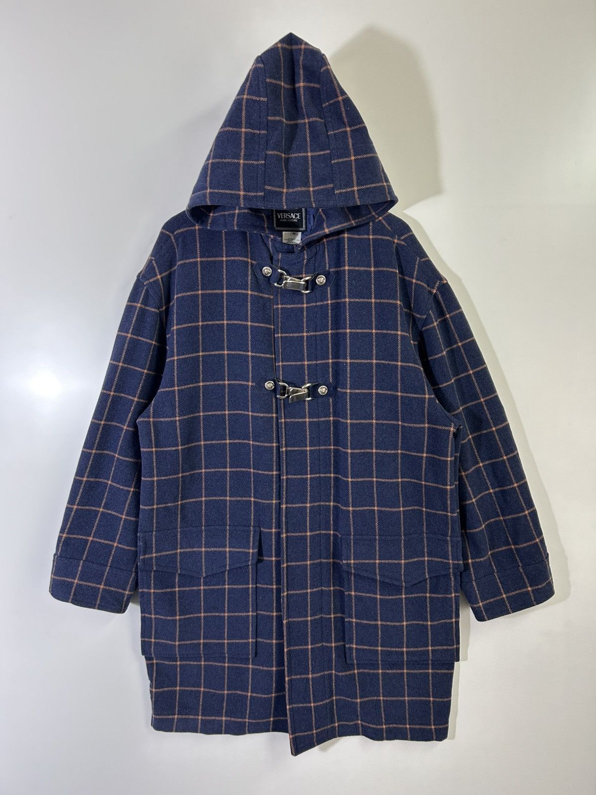 Versace ⚡️Vintage Luxury Versace Wool Flannel Hoodie Zipper Jacket Size US M / EU 48-50 / 2 - 1 Thumbnail
