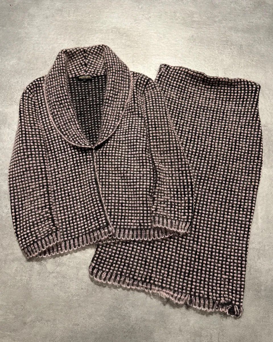 Roberto Cavalli 2000s Roberto Cavalli Wool Cardigan & Skirt Set Size L / US 10 / IT 46 - 1 Thumbnail