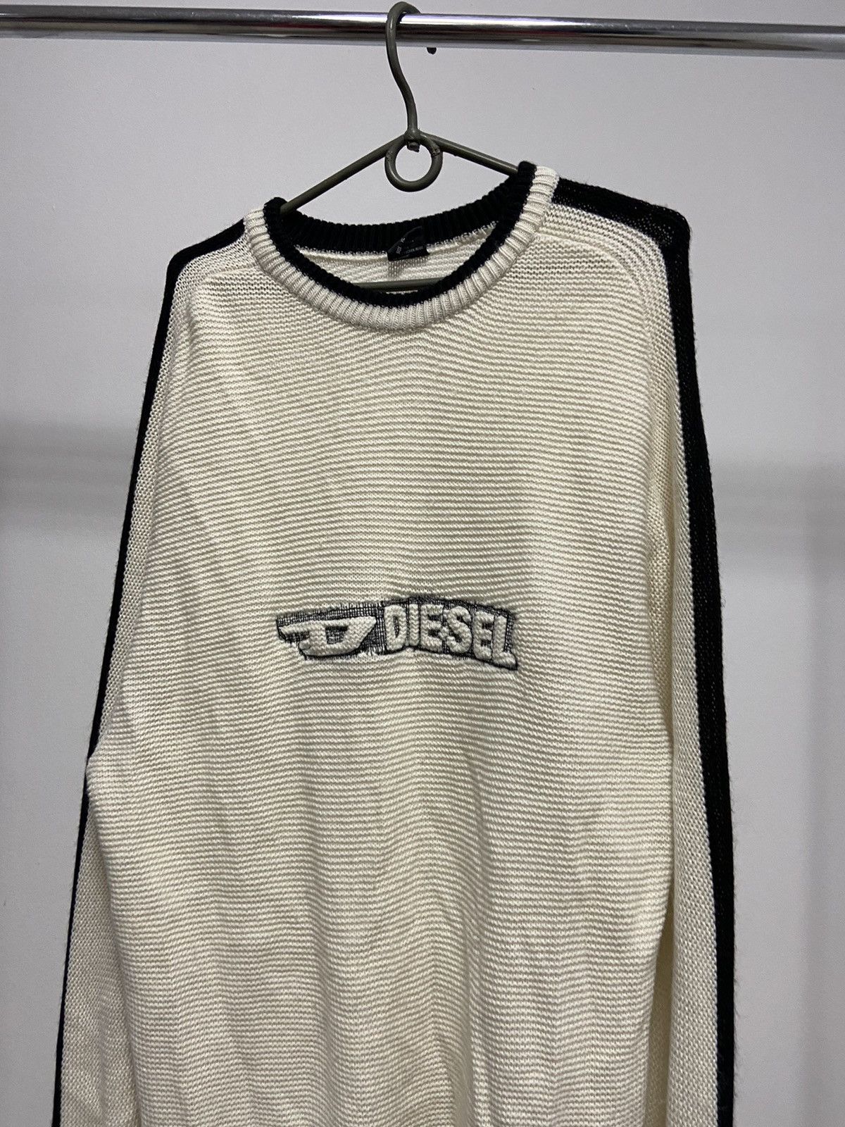 Diesel × Vintage Diesel sweater Knitted vintage 90s big logo d logo Size US XL / EU 56 / 4 - 2 Thumbnail