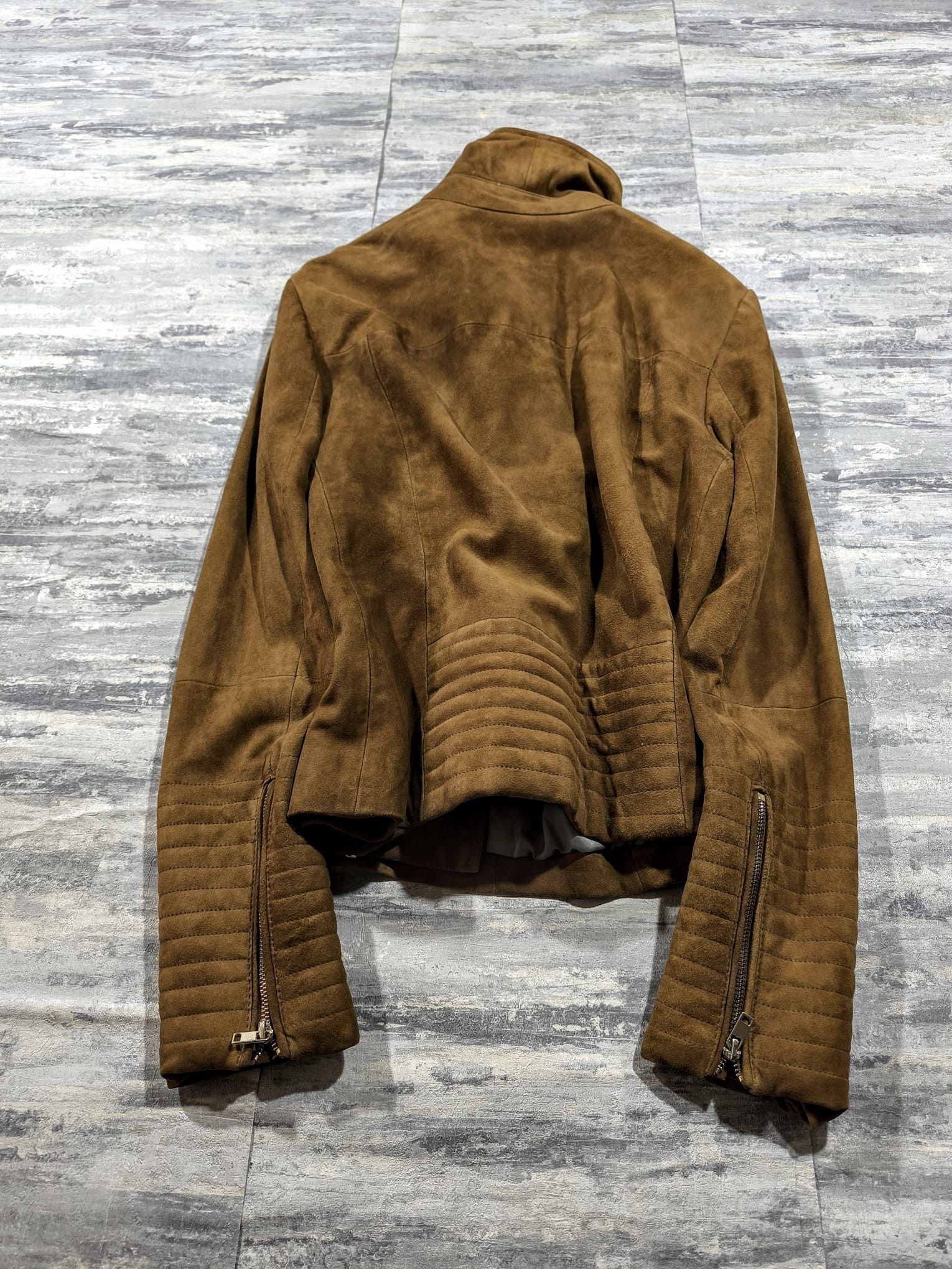 Hysteric Glamour Esprit Suede Leather Biker Avantgarde Jacket Slanted Zip Size M / US 6-8 / IT 42-44 - 6 Thumbnail