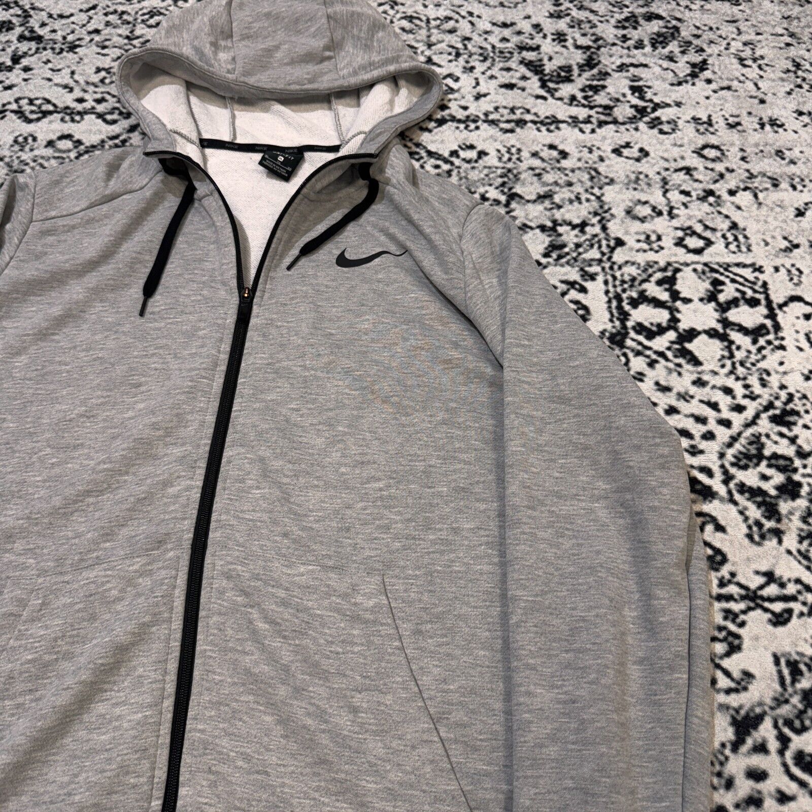 Nike × Vintage Vintage Nike Unisex Gray Cotton Hoodie Zip Size XL Y2K 90s Size US XL / EU 56 / 4 - 6 Thumbnail
