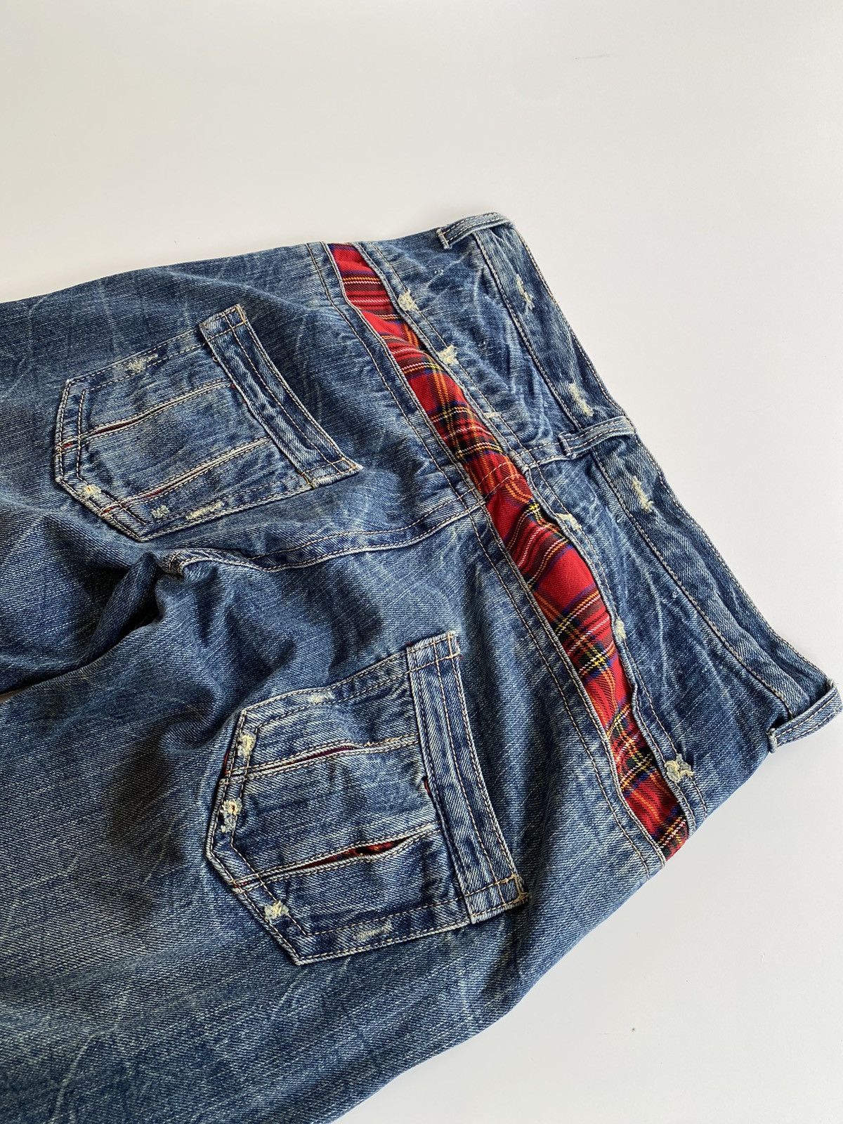 Japanese Brand × Vintage Vintage Denim Double Waist Flared Size US 32 / EU 48 - 3 Thumbnail