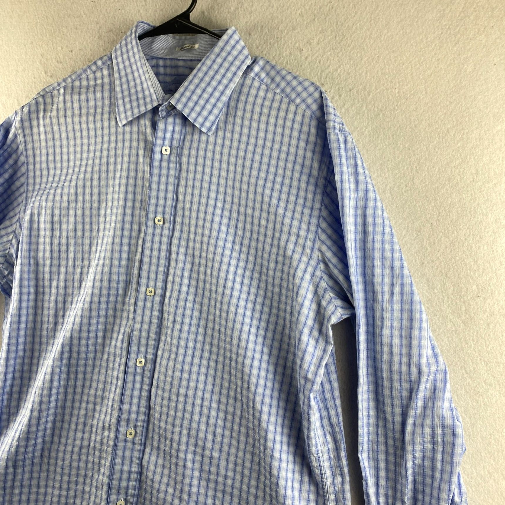 BUGATCHI Bugatchi Button-Up Shirt Mens XL Multicolor Check Shaped Fit Long Sleeve Collar Size US XL / EU 56 / 4 - 7 Thumbnail