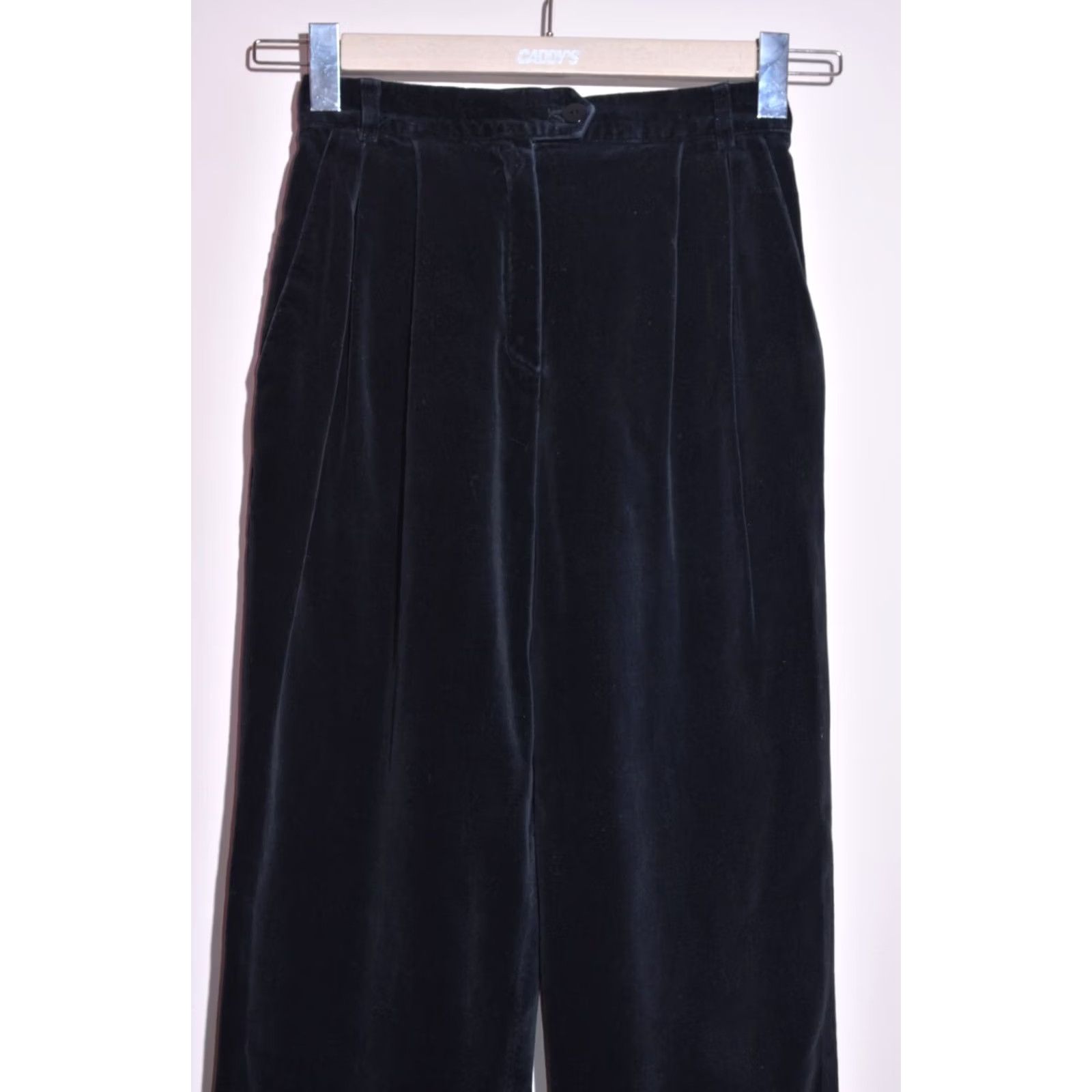 Escada Vintage ESCADA Pants Women Black Velour Pleated Trousers Size 38 Size 26" / US 2 / IT 38 - 3 Thumbnail