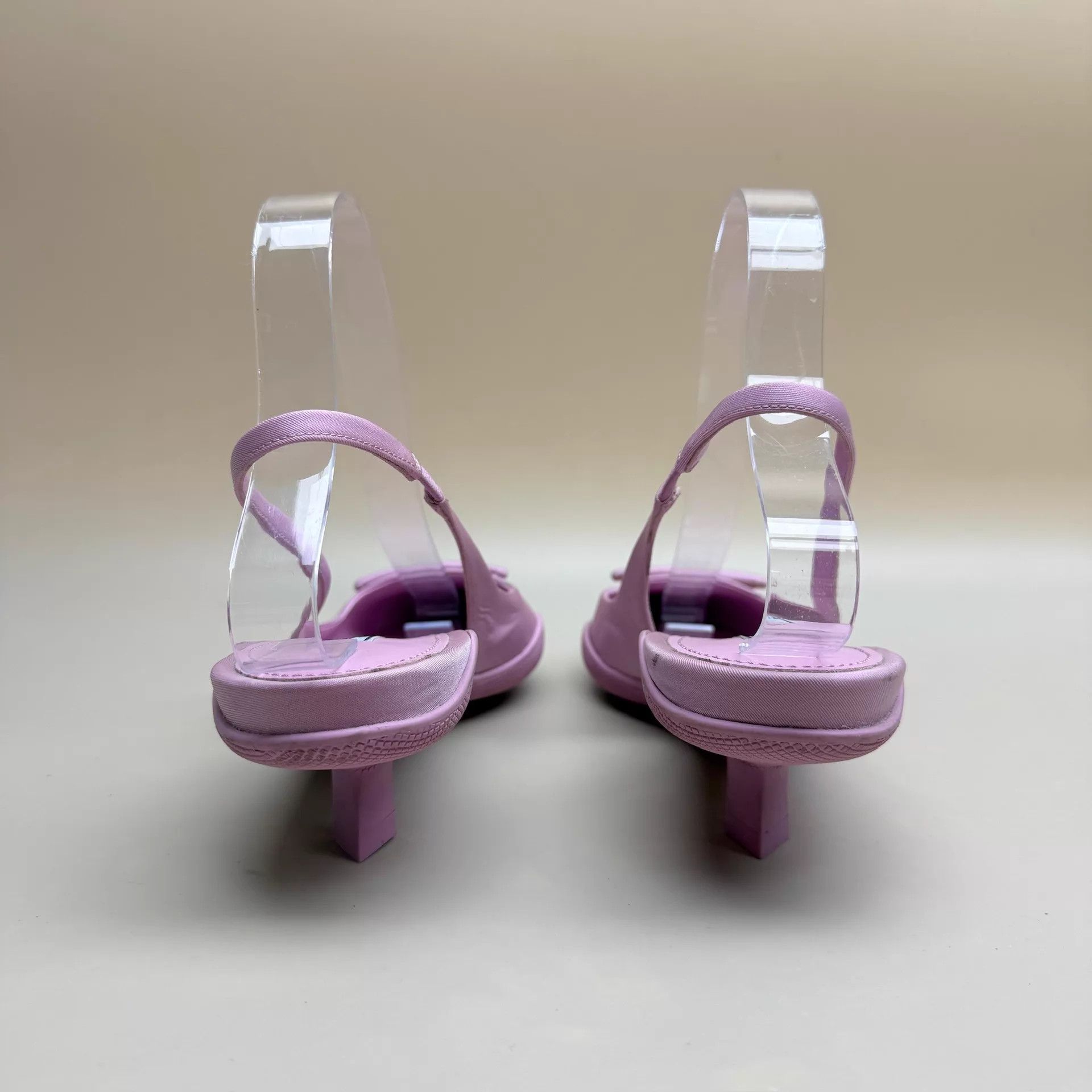 Prada Prada Women's Pink Triangle Logo Kitten Heel 37 EU Mint Size US 6.5 / IT 36.5 - 3 Thumbnail