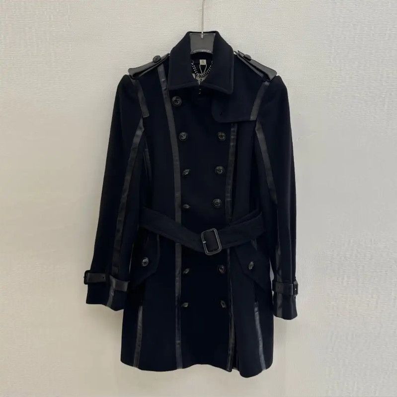 Burberry Burberry Black Wool Double-Breasted Long Coat Size US S / EU 44-46 / 1 - 1 Thumbnail