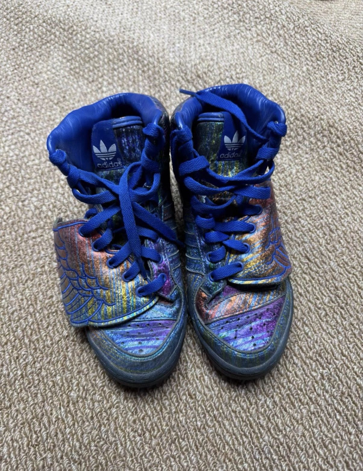 Adidas Adidas Jeremy Scott JS Wings Rainbow Iridescent Sneakers K37 Size US 6.5 / IT 36.5 - 1 Thumbnail