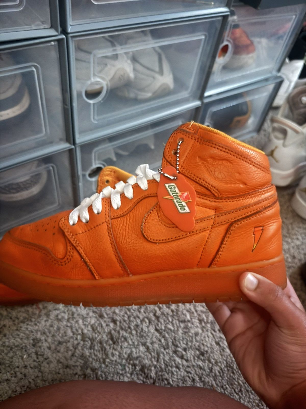 Gatorade × Jordan Brand Retro High Jordan Air 1 - “orange Peel” Gatorade Collab Size US 7 / EU 40 - 2 Thumbnail