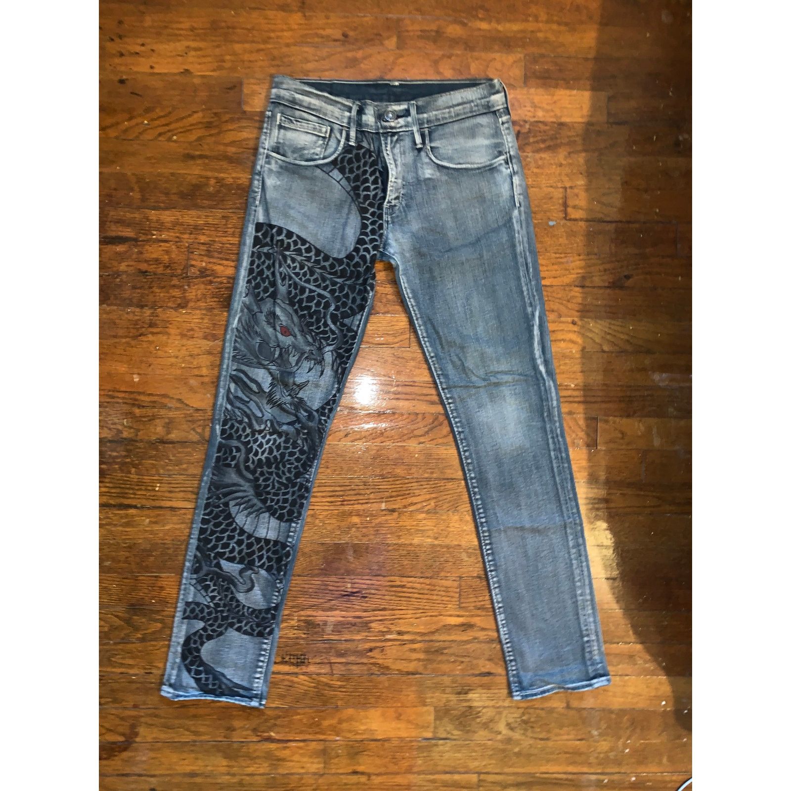 Levi's Levi’s 511 Handcukk Custom Painted Jeans Mens 32x34 1 of 1 Size US 32 / EU 48 - 2 Thumbnail