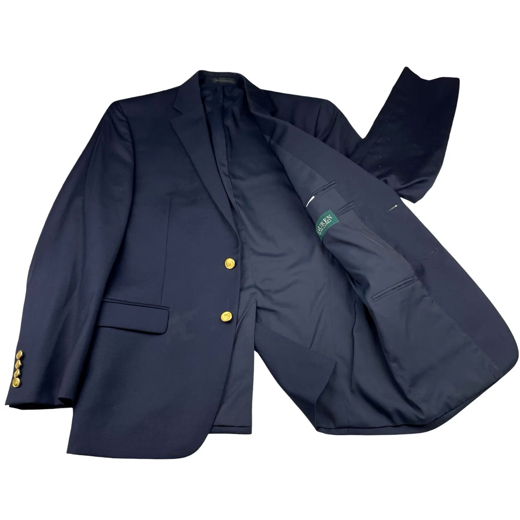 Ralph Lauren Ralph Lauren Blazer Men's Navy Blue Wool 39R 2-Button Gold Buttons Size 40R - 3 Thumbnail