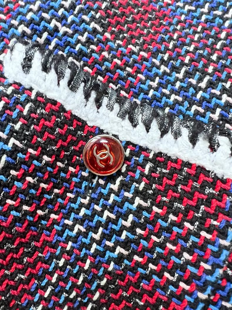 Chanel Chanel Plaid short-sleeved stitching bow mulberry silk dre Size S / US 4 / IT 40 - 4 Thumbnail