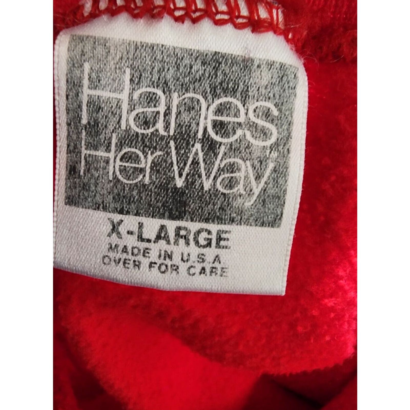 Hanes VINTAGE Hanes Her Way Sweatshirt Raglan Crewneck 90s Womens XL Red Blank Crew Neck, Blended Cotton/Acrylic, Athleisure, All Seasons, Activewear, Women Size XL / US 12-14 / IT 48-50 - 5 Thumbnail