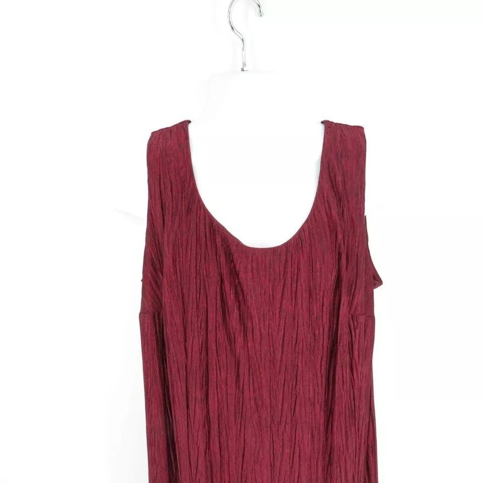 Other R & M Richards Wine Dress 16W Sleeveless Textured Crinkle De Size XXL / US 16-18 / IT 52-54 - 3 Thumbnail