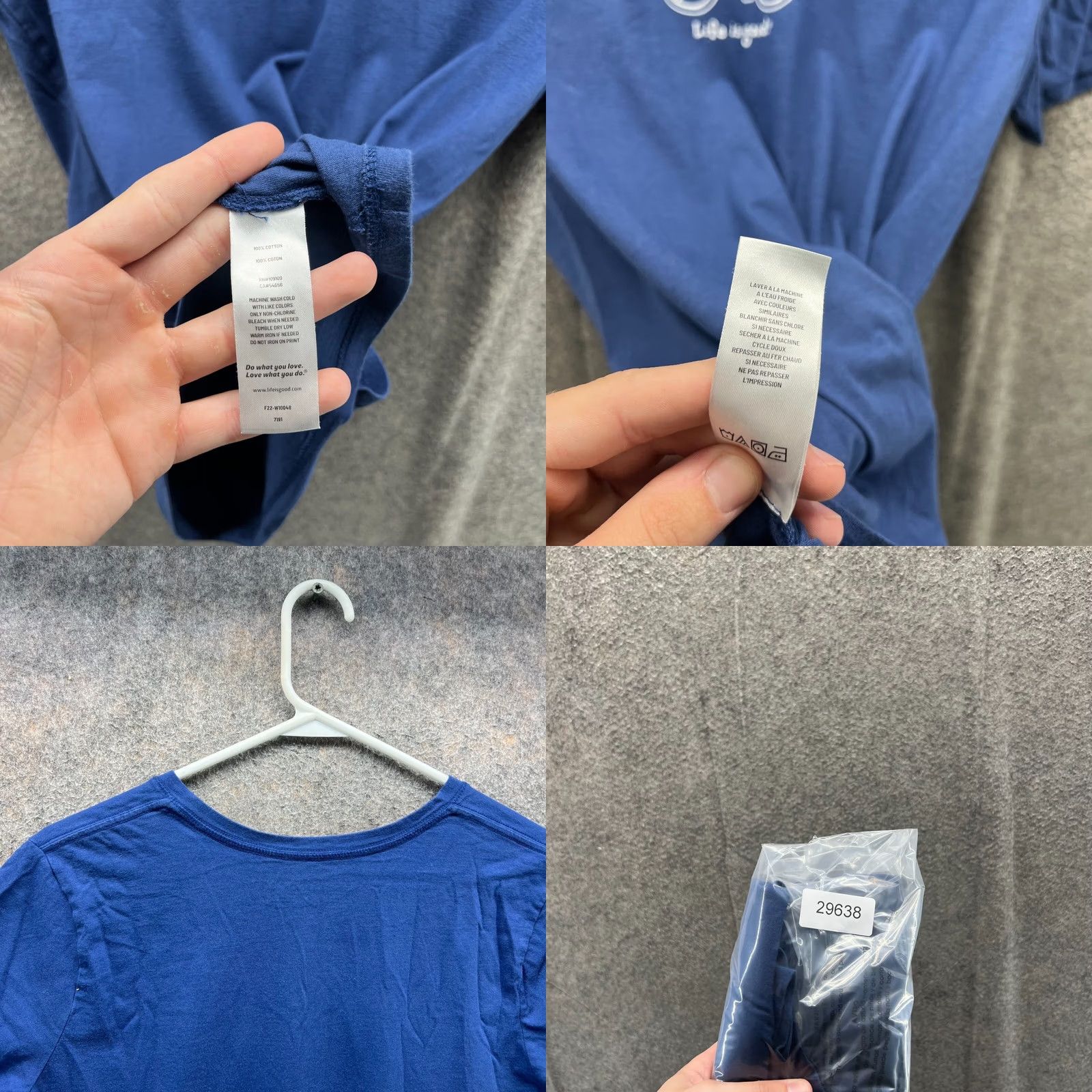 Life is Good Life is Good Shirt Womens Medium Blue V-Neck Crusher Tee Butterfly Print Shirt M Womens Blue V-Neck Shirt Size M / US 6-8 / IT 42-44 - 8 Thumbnail