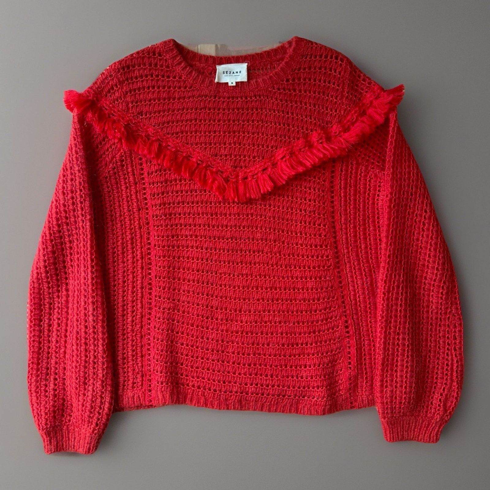 Sezane Sezane Gaston Sweater Women's Small Red Wool Cashmere Size S / US 4 / IT 40 - 1 Thumbnail