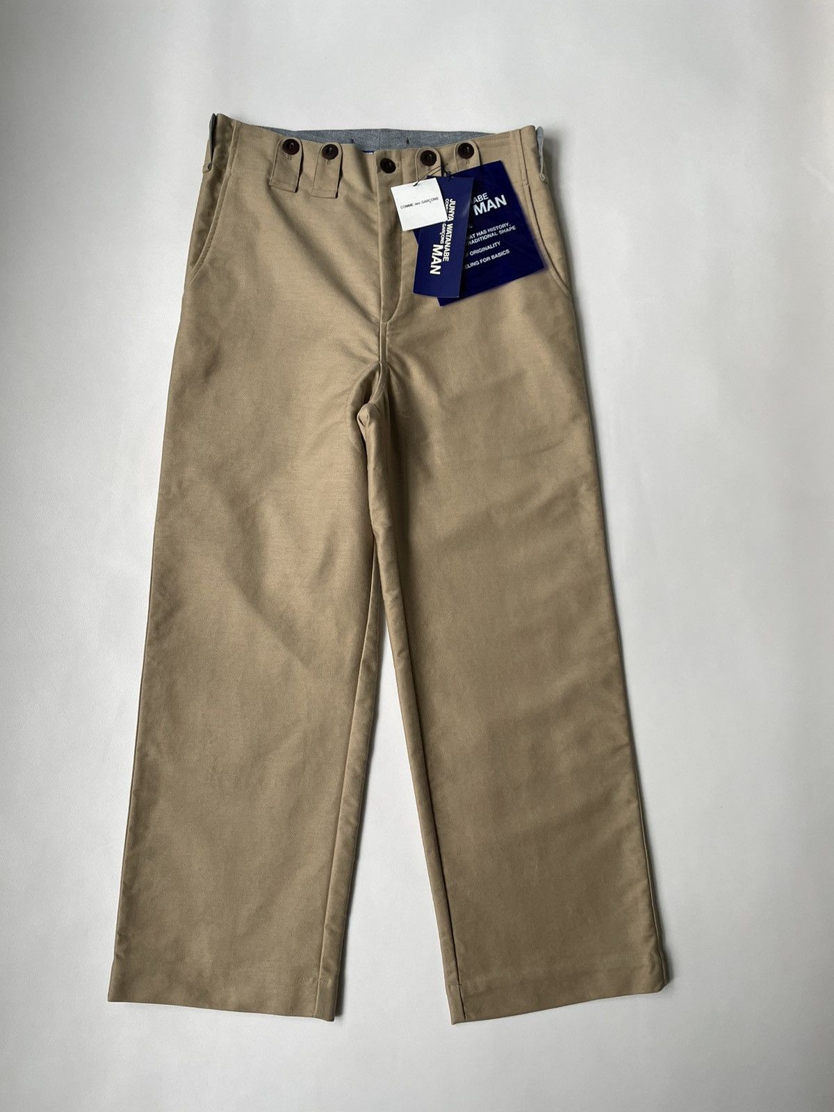 image of Comme Des Garcons x Junya Watanabe A/w 12 Wide Leg Work Trousers in Beige, Men's (Size 34)