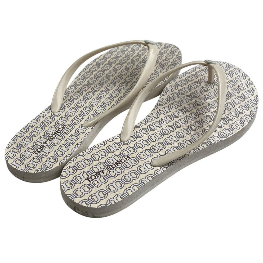 Tory Burch Tory Burch Rubber Flip Flop Sandal 6M White Geometric Beach Size US 6 / IT 36 - 3 Thumbnail