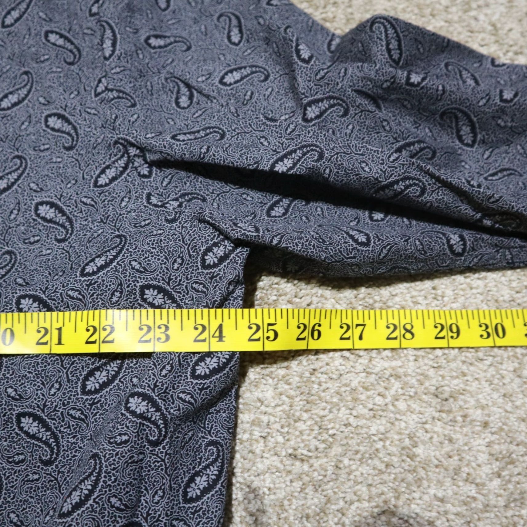 Perry Ellis Perry Ellis Shirt Button-Up Mens XL Gray Paisley Long Sleeve Collared Button-Down Size US XL / EU 56 / 4 - 5 Thumbnail