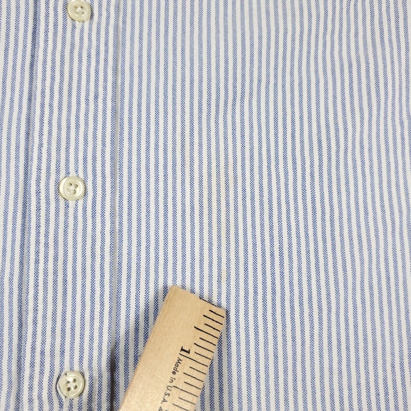 Ralph Lauren Ralph Lauren Dress Shirt Mens 17.5 Blue White Striped Long Sleeve Button-Down Classic Modern Size 46R - 5 Thumbnail