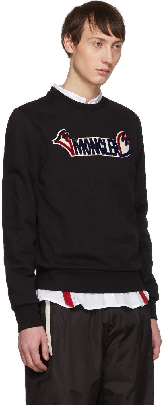 Moncler Moncler Genius 2 Moncler 1952 Black Logo Sweatshirt Size US L / EU 52-54 / 3 - 3 Thumbnail